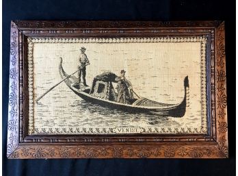 Carved Frame And Antique Needlework Of Venice