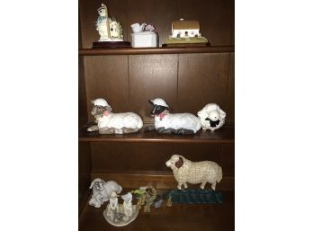 Assorted Decorative Sheep And Other Items
