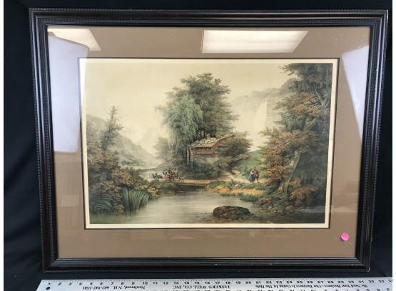 Framed French Picture Print Approximate Size 25” X 32”