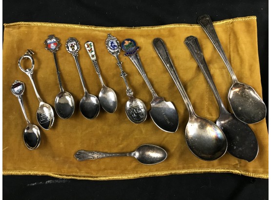 11 Collectible Silver Plate Spoons