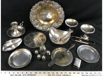Assortment Of Mostly Silver Plate Items, Some Reed And Barton And Rogers, See Pictures