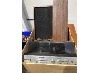 Vintage Realistic Stereo Record Player And Speakers