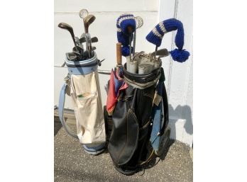 Two Golf Bags With Clubs