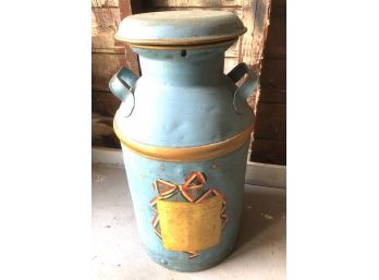 Large Blue Milk Can