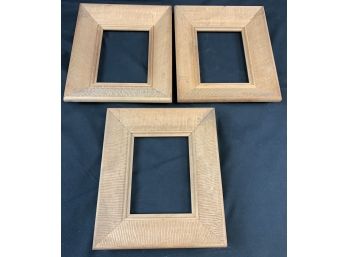 Three Wooden Frames 7 1/2 X 8 3/4 Inches