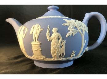 Pale Blue Wedgwood Jasperware  Teapot Blue Interior