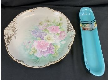Signed Turquoise Tray/Hutschen Reuther