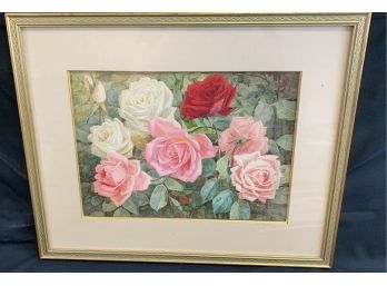 Water Color Of Roses 1911 L. Rivers