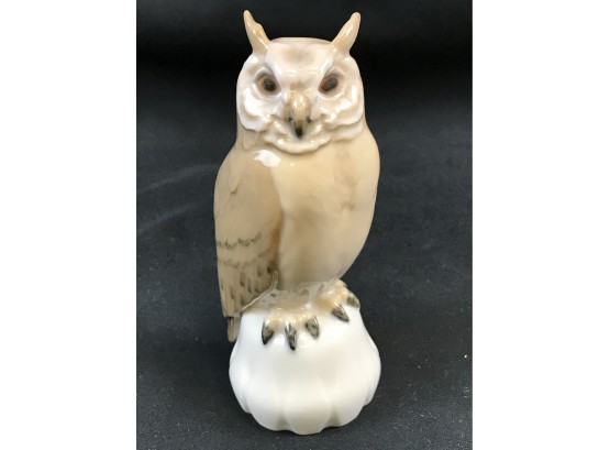 B&G Bing Grondahl Porcelain Owl On Base Figurine Brown No. 1800