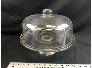 Corning Designs Large 12 Inch Glass Cake Platter With Pedestal, Includes Box