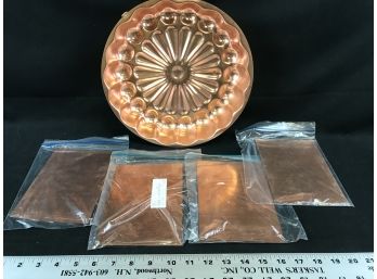 Large Copper Mold And 4 Copper Sheets 7” X 5”