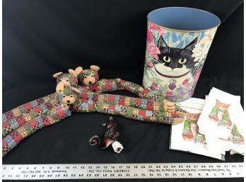Cat Household Lot, Trashcan Guest Towels, Nightlight And Three Door Draft Stoppers