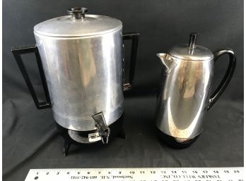 2 Coffee Pots, Macy’s And Farberware, Untested, Smaller Pot Has No Cord