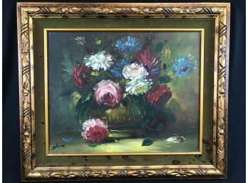 Vintage Parlor Art, Handpainted, Made In Mexico, Approximate Size 26 1/2” X 23”