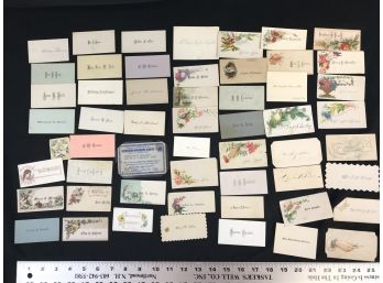 Lot 2 - 50+ Vintage Personal Calling Cards And US Navy Identification Card Dated 1946 Lot 2