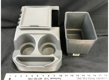 Car Cup Holder With Compartment And Wastebasket