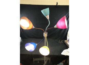 Five Tier Plastic And Metal Light, Approximately 5 Feet Tall