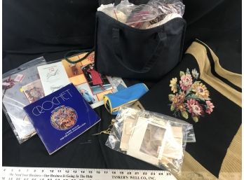 Lot Of Needlepoint And Crochet Supplies
