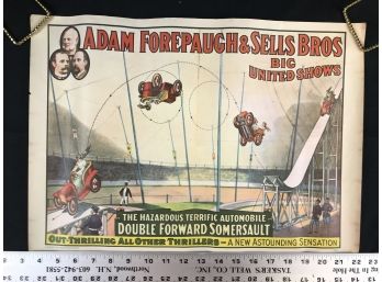 1960 Mini Poster, Adam Forepaugh & Sells  Bros Big United Shows, Circus World Museum