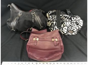 3 Handbags, Kenneth Cole, Bernini,Sarto