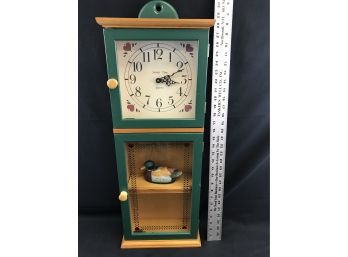 Clock With 2 Glass Doors And Shelf Hanging Or Standing