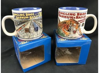 2 Ringling Brothers Circus Mugs With Boxes 8818- And 8816