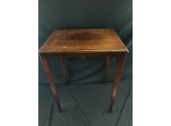 Small Wood Table, Approximately 23 Inches High, 18 Inches Long By 14 Inches
