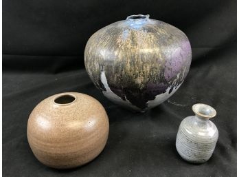 3 Modern Art Pottery Vases
