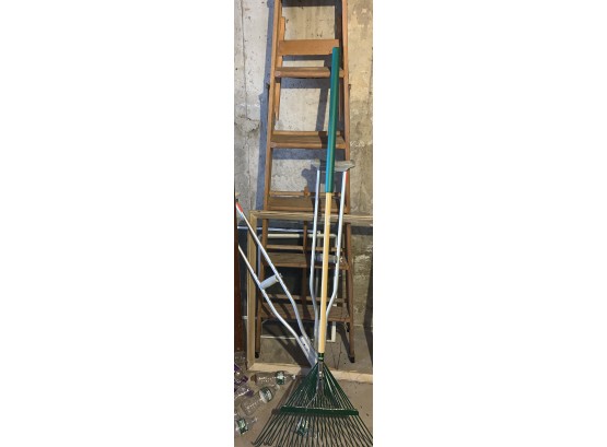 Step Ladder/leaf Rake/frame/crutches