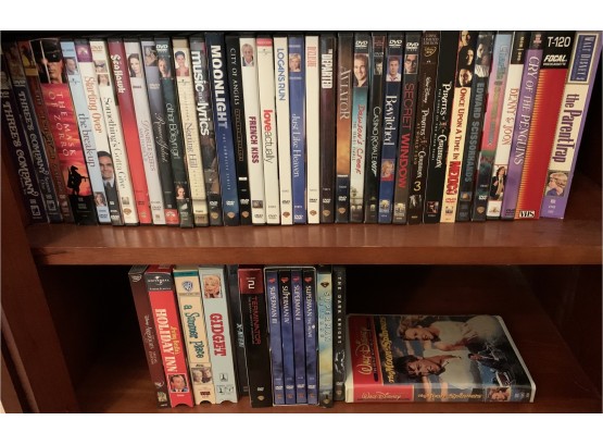 Large Lot Of Movie DVDs And VHS Recordings