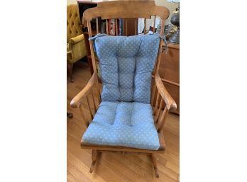 Nichols And Stone Rocking Chair With Blue Cushions