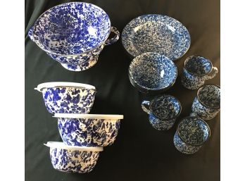 Assorted Modern Metal Blue Spongeware