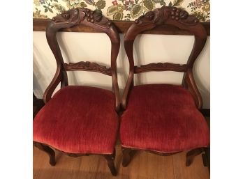 Pair Of Victorian Balloon Back Chairs