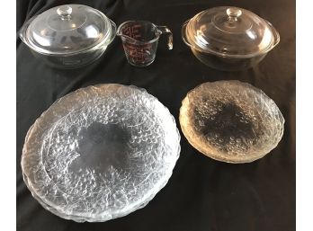 Assorted Glass/casserole/measuring Cup/plates