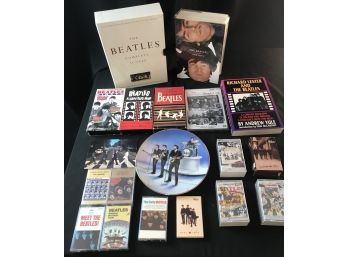 Assorted Beatles Books, Plate, Movies, Recordings