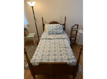 Colonial Revival Style Twin Bed And Bedding
