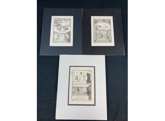 Three Matted 18th Century Engravings