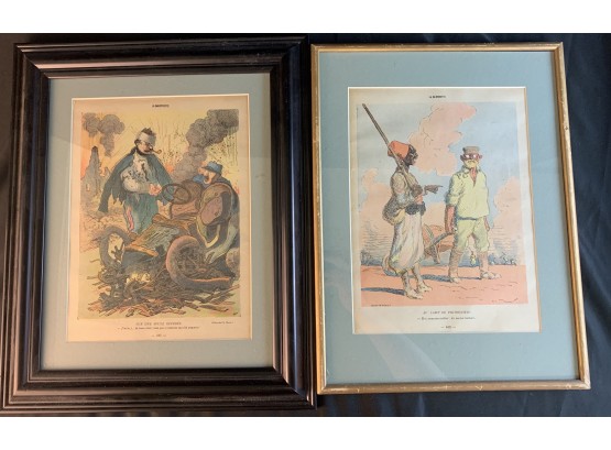 2 Circa WWI French Color Lithographs