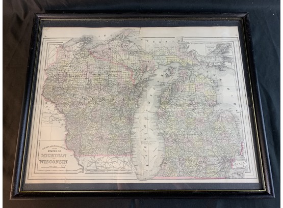 Page From Circa 1894 Atlas Michigan & Wisconsin