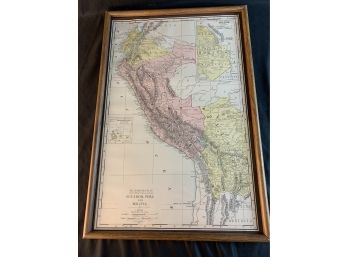 1915 Ecuador, Peru, Bolivia Rand McNally Map
