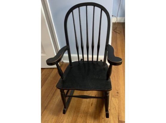 Child’s Windsor Style Black Rocking Chair