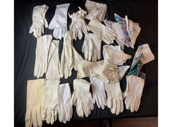 Vintage Ladies Gloves, Hankies, Scarves