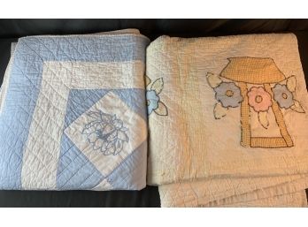 Appliqué/needlework Twin Quilts