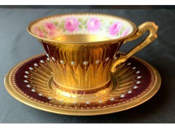 Dresden Handpainted Cup And Saucer