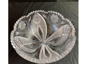 American Brilliant Etched Cut Glass Bowl