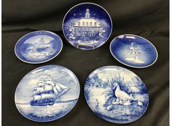 Various Blue And White Collectible Plates