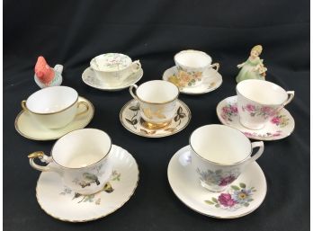 7 Tea Cups And Saucers, All Individual Designs