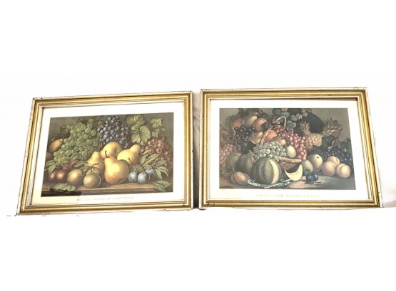 2 Currier & Ives Prints Of Fruit