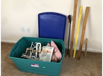 Assorted Yardsticks/ Hangers And Tote