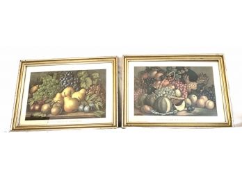 2 Currier & Ives Prints Of Fruit